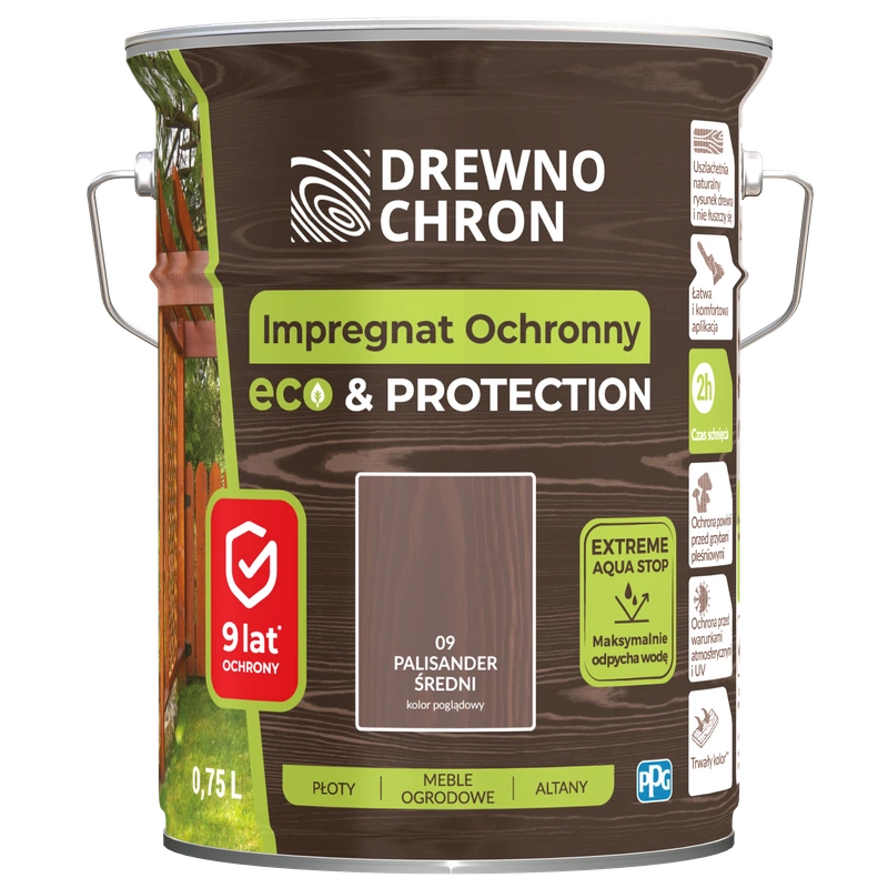 Impregnat do drewna DREWNOCHRON IMPREGNAT OCHRONNY ECO&PROTECTION palisander średni 4,5l