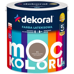 Farba do ścian i sufitów lateksowa DEKORAL MOC KOLORU Kawowa Pralinka nr 11 mat 2,5l