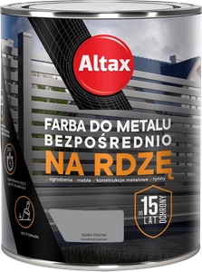 Farba do metalu ALTAX Bezpośrednio na rdzę szary połysk 0,75l