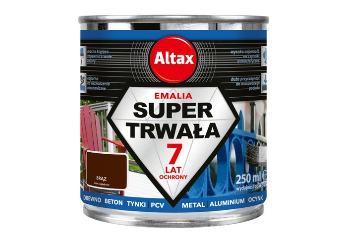 Emalia do drewna, metalu, betonu ALTAX Super Trwała jasny zielony połysk 0,25l