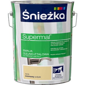 Farba do drewna i metalu olejno-ftalowa ŚNIEŻKA Supermal kremowy F575 połysk 5l