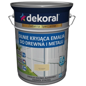Farba ogólnego stosowania olejno-alkidowa DEKORAL SILNIE KRYJĄCA EMALIA DO DREWNA I METALU kość słoniowa 5l