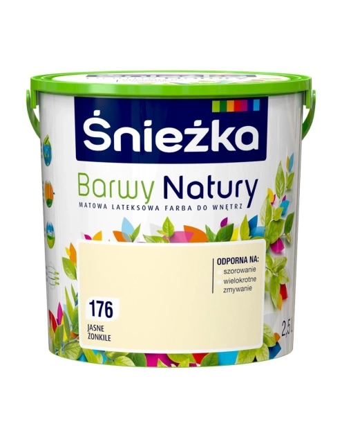 Farba do ścian i sufitów ŚNIEŻKA Barwy Natury jasne żonkile 176 mat 2,5l