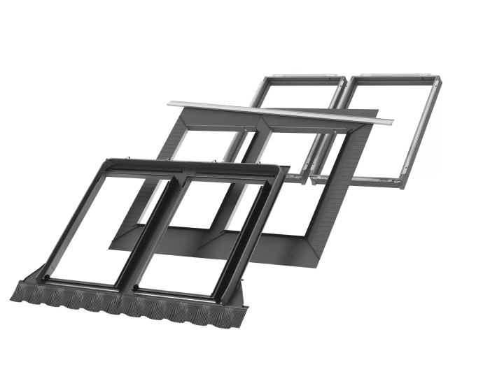 Kołnierz do okna dachowego Velux EKW MK10 2021M RAL 7043 78x160 kombi do pokryć wysokoprofilowanych