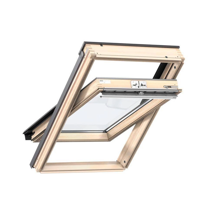 Okno dachowe Velux GLL SK08 1064 RAL 7043 114x140 3-szybowe drewniane
