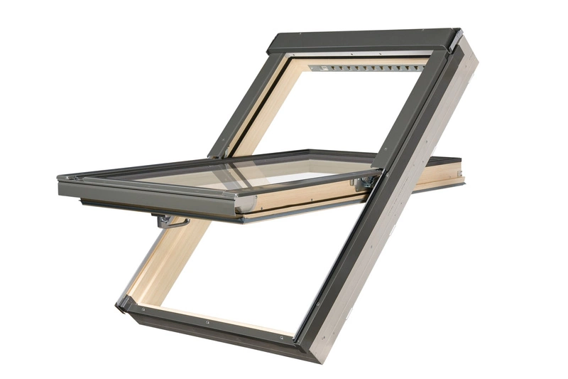 Okno dachowe Fakro PTP-V/PI U4 RAL 7022 114x118 3-szybowe PVC