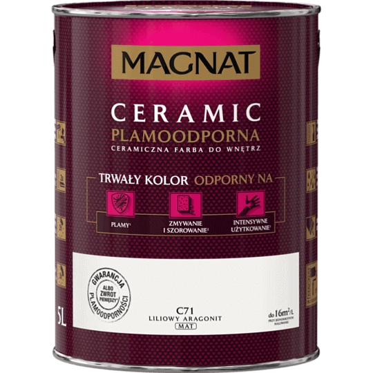 Farba do ścian i sufitów ceramiczna MAGNAT Ceramic liliowy aragonit C71 mat 5l