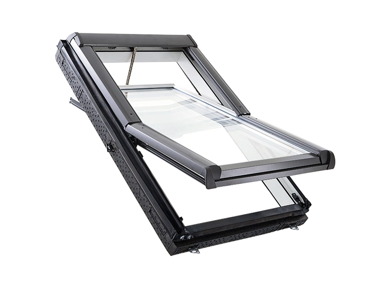 Okno dachowe ROTO Designo R49 RotoTronic 54x98 PVC 3-szybowe radiowe