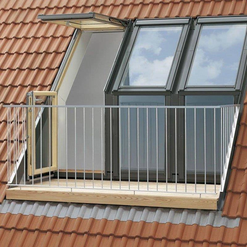 Okno dachowe balkonowe VELUX GEL M08 3365 78x136 3-szybowe drewniane góra