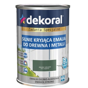 Farba ogólnego stosowania olejno-alkidowa DEKORAL SILNIE KRYJĄCA EMALIA DO DREWNA I METALU zielony liściasty 0,9l