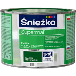 Farba do drewna i metalu olejno-ftalowa ŚNIEŻKA Supermal zielony RAL6002 połysk 0,4l