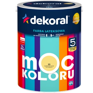 Farba do ścian i sufitów lateksowa DEKORAL MOC KOLORU Słoneczny Blask nr 23 mat 5l