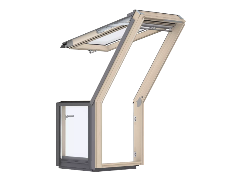 Balkon dachowy Velux VEB M35 3065 78x109 3-szybowe drewniane dół