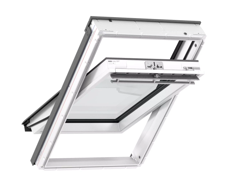 Zestaw okno dachowe VELUX 3-szybowe + kołnierz + roleta solarna 78x118