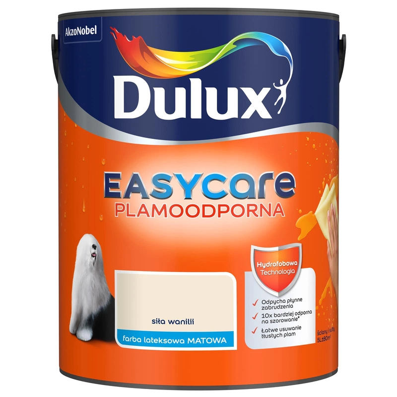 Farba do ścian i sufitów lateksowa Dulux EasyCare Siła wanilii mat 5L