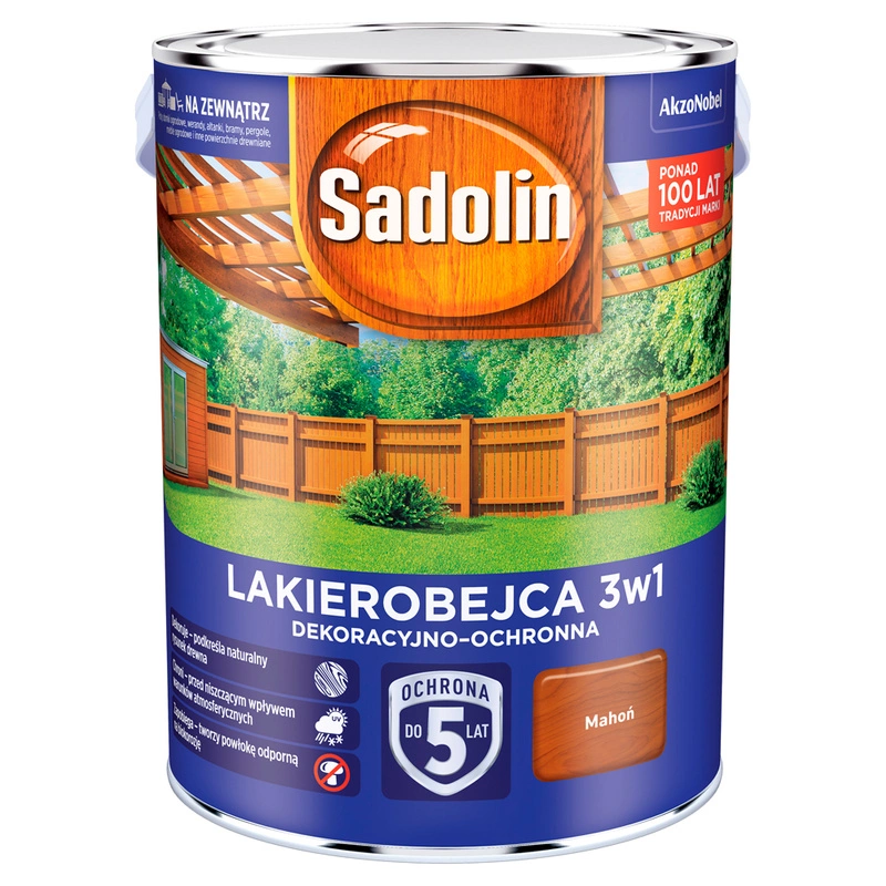 Lakierobejca do drewna SADOLIN LAKIEROBEJCA 3W1 Mahoń 5l