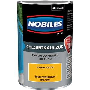 Farba do metalu i betonu NOBILES CHLOROKAUCZUK RAL 1003 połysk 0,9l