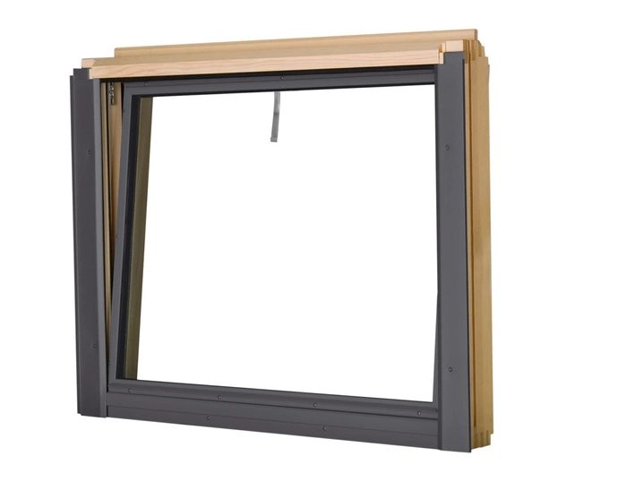 Okno kolankowe Fakro BVP P5 RAL 7016 134x75 3-szybowe drewniane