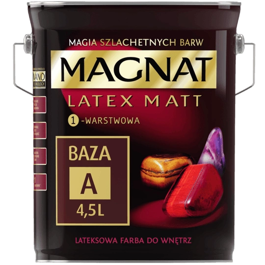 Farba do ścian i sufitów lateksowa MAGNAT Latex Matt baza A mat 4,5l