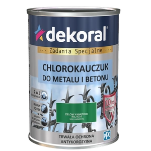 Farba do metalu i betonu DEKORAL CHLOROKAUCZUK STRONG zielony kanadyjski RAL 6016 0,9l