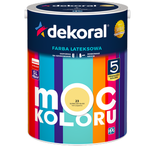 Farba do ścian i sufitów lateksowa DEKORAL MOC KOLORU Słoneczny Blask nr 23 mat 5l