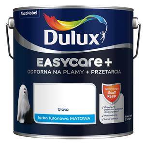 Farba do ścian i sufitów lateksowa Dulux EasyCare+ Plamy+Przetarcia Biała mat 2,5L