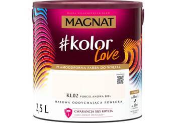 Farba do ścian i sufitów lateksowa MAGNAT #kolorLove KL02 porcelanowa biel mat 2,5l