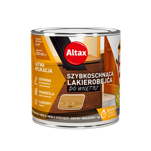 Lakierobejca do drewna ALTAX szybkoschnąca do wnętrz dąb połysk 0,25l