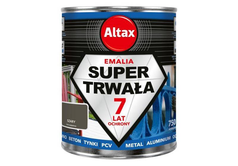 Emalia do drewna, metalu, betonu ALTAX Super Trwała czarny mat 0,25l