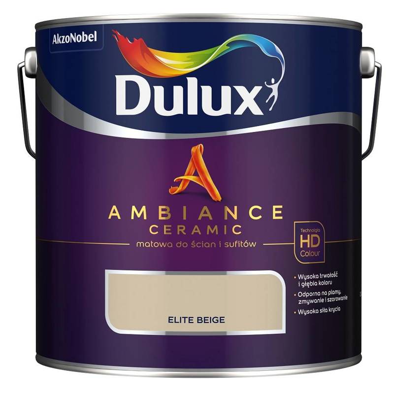 Farba do ścian i sufitów ceramiczna DULUX Ambiance Ceramic Elite Beige głęboki mat 2,5l