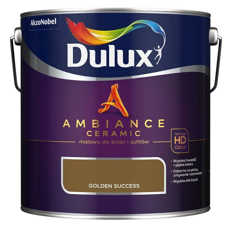Farba do ścian i sufitów ceramiczna DULUX Ambiance Ceramic Golden Success głęboki mat 2,5l