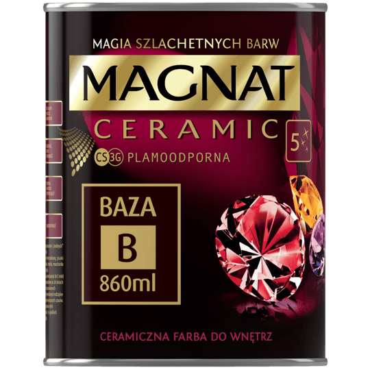 Farba do ścian i sufitów ceramiczna MAGNAT Ceramic baza B mat 0,86l