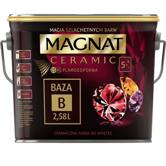 Farba do ścian i sufitów ceramiczna MAGNAT Ceramic baza B mat 2,58l