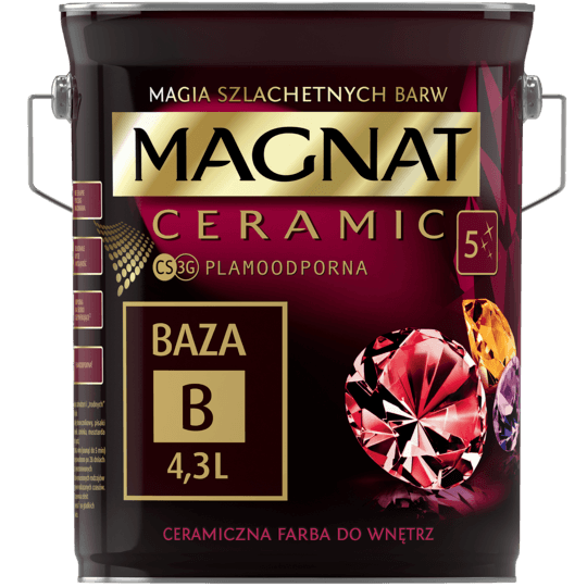 Farba do ścian i sufitów ceramiczna MAGNAT Ceramic baza B mat 4,3l