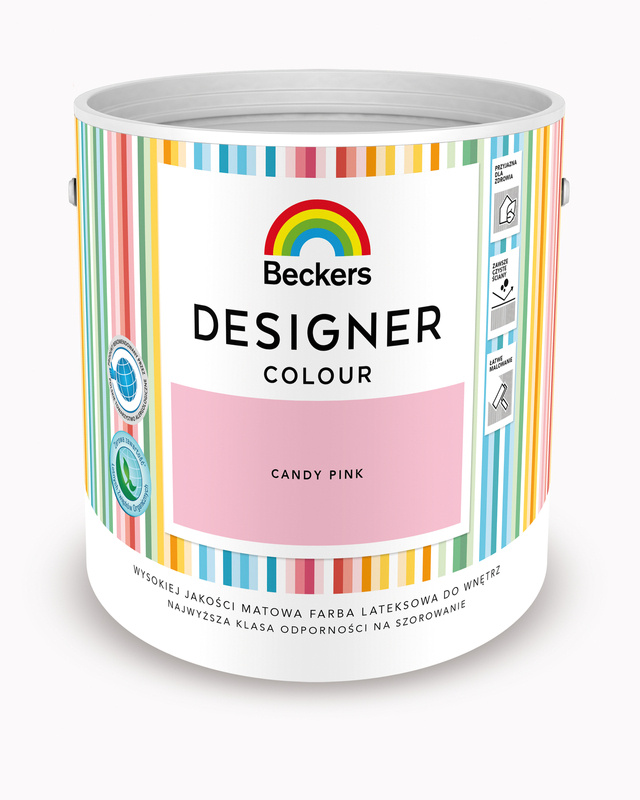 Farba do ścian i sufitów lateksowa BECKERS Designer Colour Candy Pink mat 2,5l