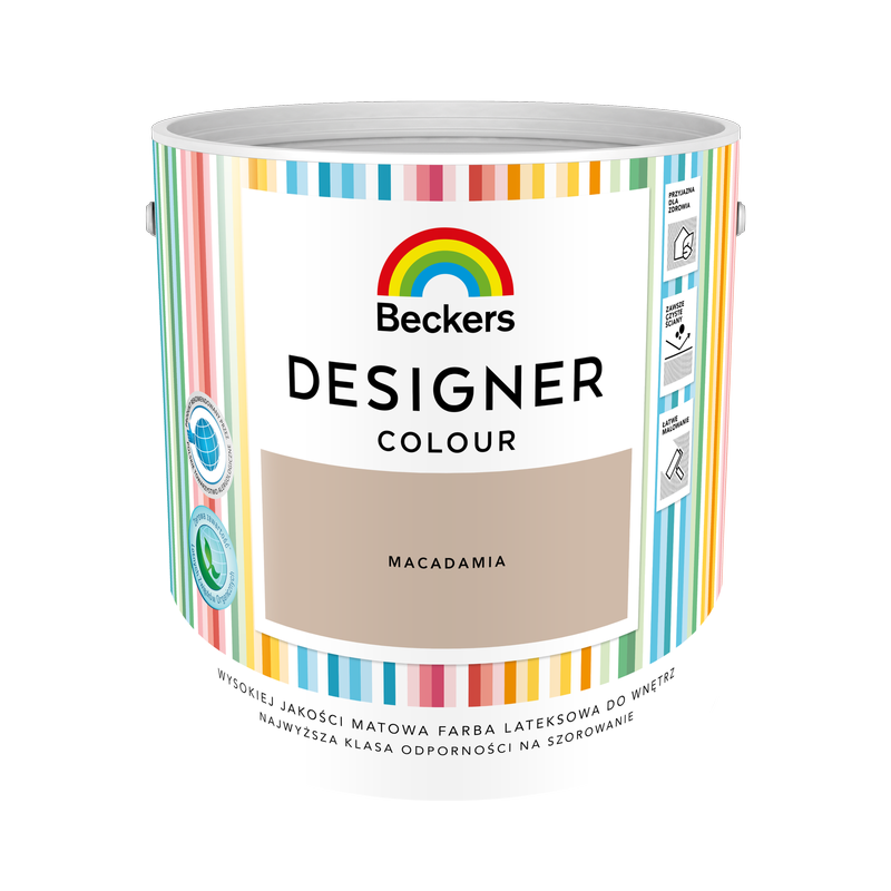 Farba do ścian i sufitów lateksowa BECKERS Designer Colour Macadamia mat 2,5l