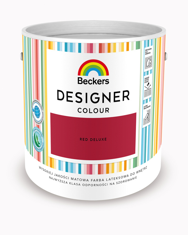 Farba do ścian i sufitów lateksowa BECKERS Designer Colour Red Deluxe mat 2,5l