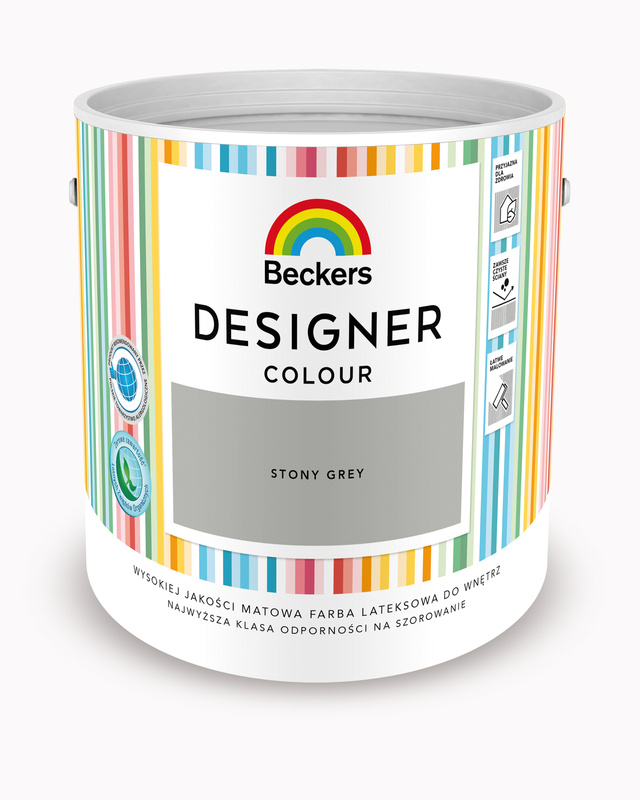 Farba do ścian i sufitów lateksowa BECKERS Designer Colour Stony Grey mat 2,5l