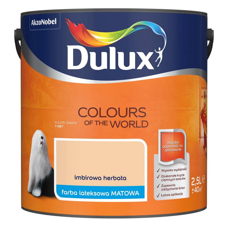 Farba do ścian i sufitów lateksowa Dulux Kolory Świata Imbirowa Herbata mat 2,5L