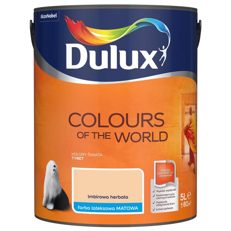 Farba do ścian i sufitów lateksowa Dulux Kolory Świata Imbirowa Herbata mat 5L