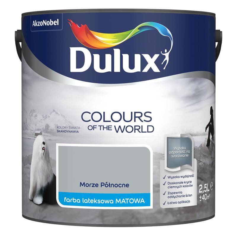 Farba do ścian i sufitów lateksowa Dulux Kolory Świata Morze Północne mat 2,5L