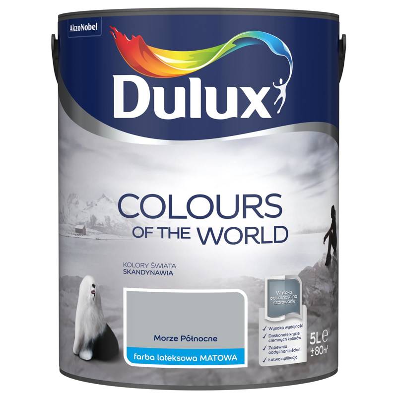 Farba do ścian i sufitów lateksowa Dulux Kolory Świata Morze Północne mat 5L