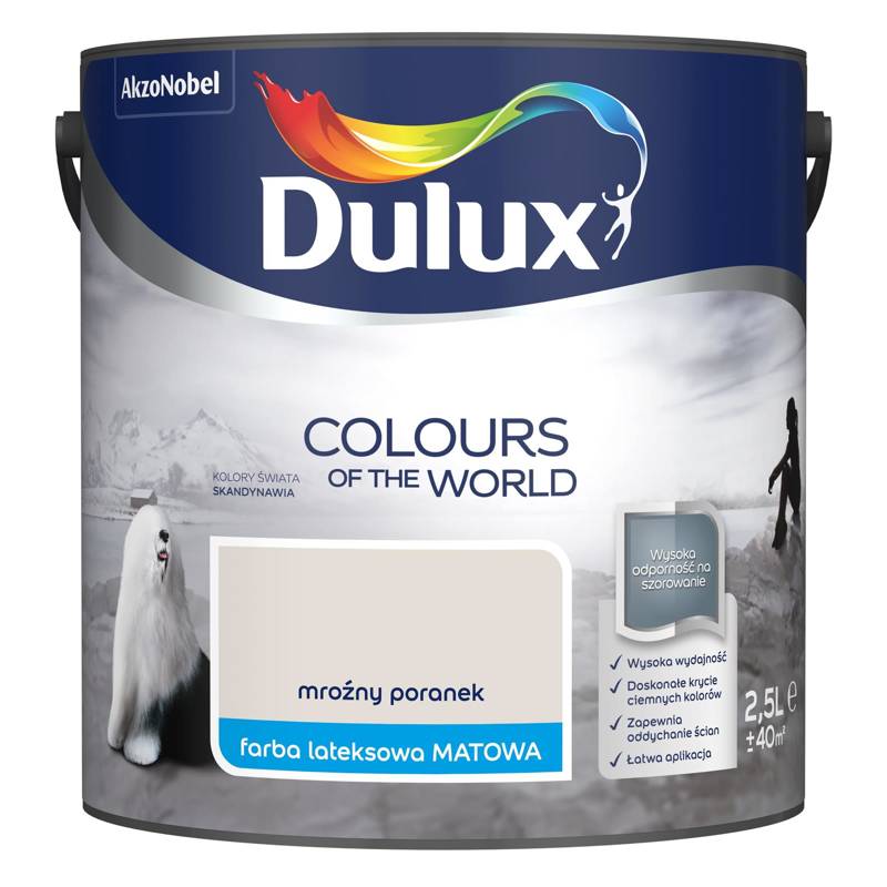 Farba do ścian i sufitów lateksowa Dulux Kolory Świata Mroźny Poranek mat 2,5L