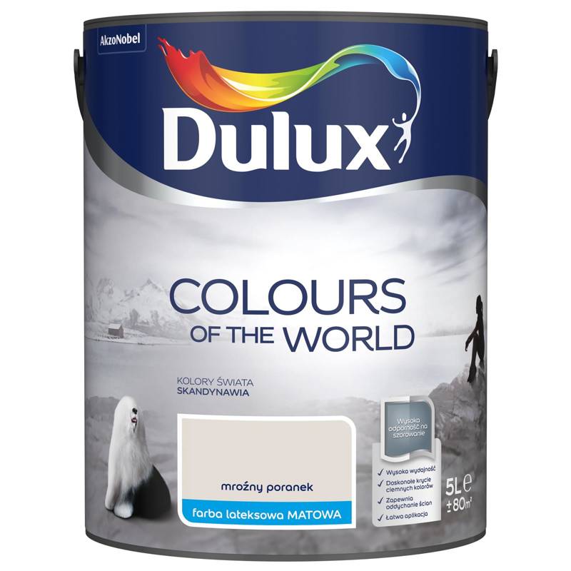 Farba do ścian i sufitów lateksowa Dulux Kolory Świata Mroźny Poranek mat 5L