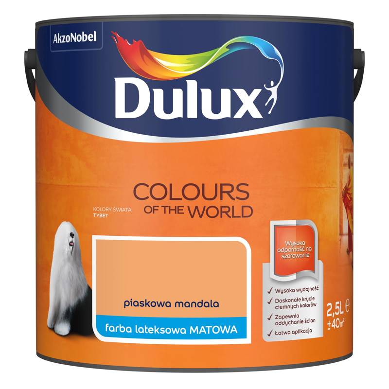 Farba do ścian i sufitów lateksowa Dulux Kolory Świata Piaskowa Mandala mat 2,5L