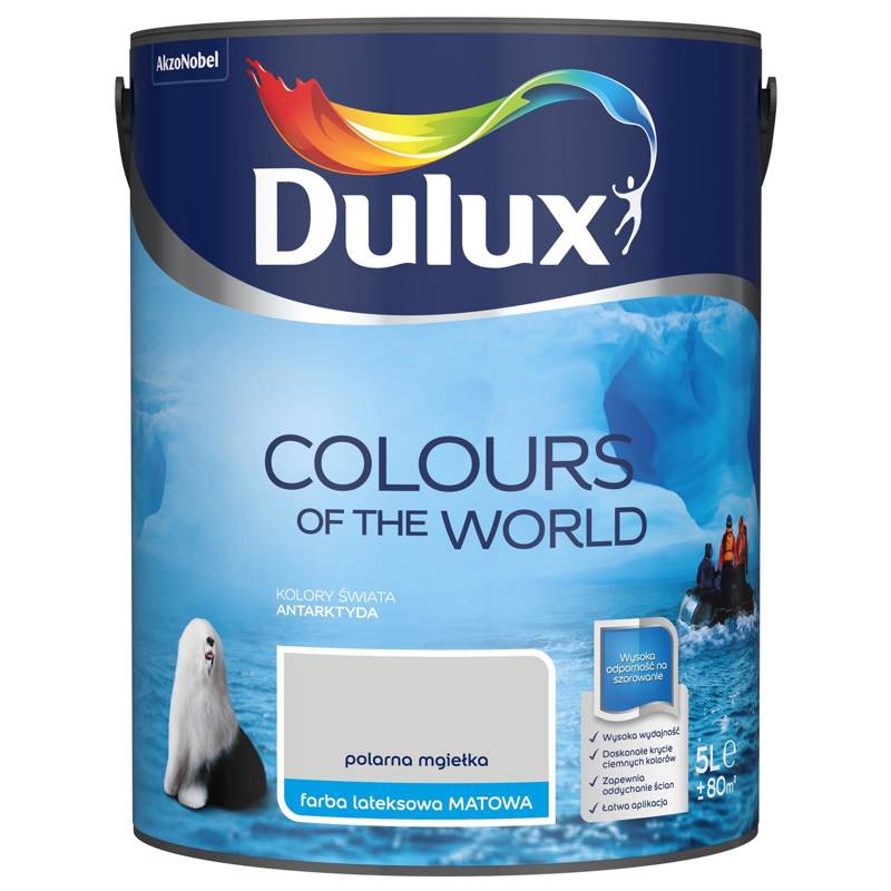 Farba do ścian i sufitów lateksowa Dulux Kolory Świata Polarna Mgiełka mat 5L