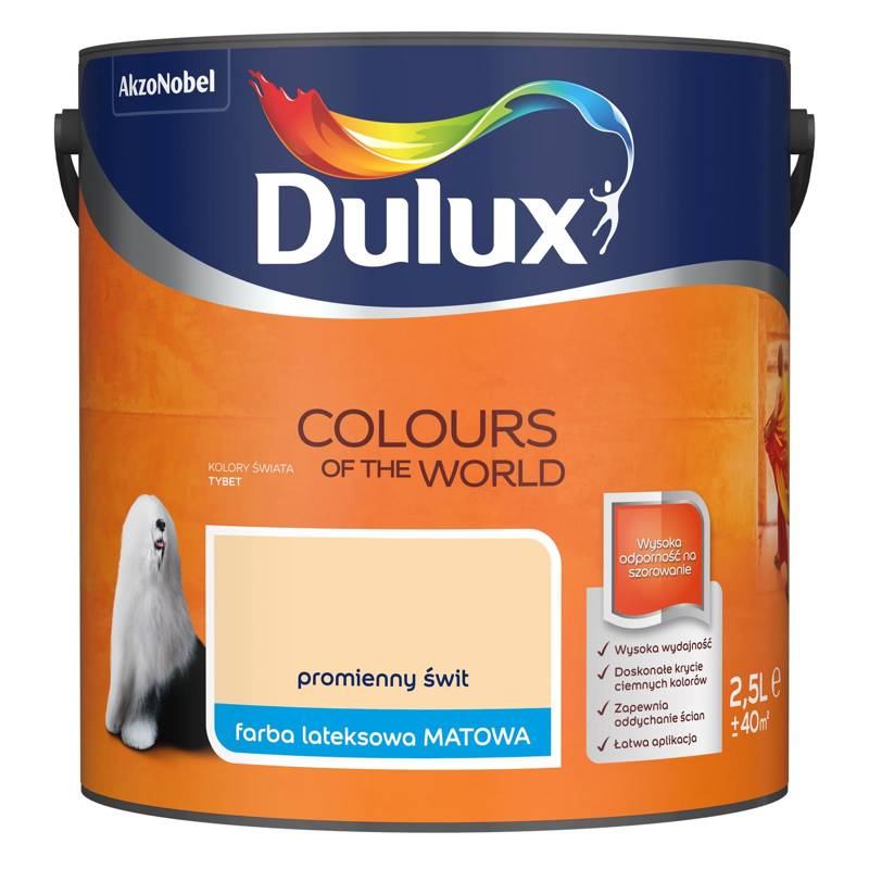 Farba do ścian i sufitów lateksowa Dulux Kolory Świata Promienny Świt mat 2,5L