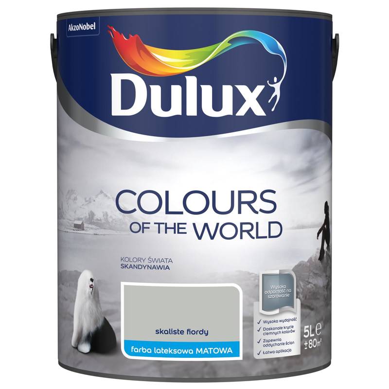 Farba do ścian i sufitów lateksowa Dulux Kolory Świata Skaliste Fiordy mat 5L