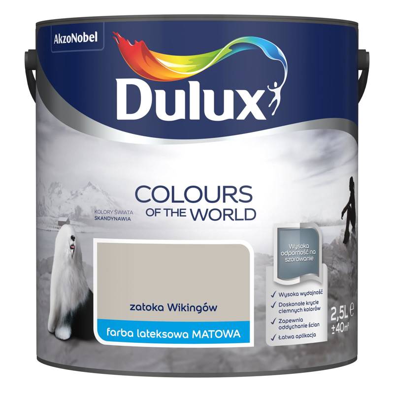 Farba do ścian i sufitów lateksowa Dulux Kolory Świata Zatoka Wikingów mat 2,5L