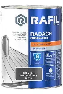 Farba na dach RAFIL Radach szary grafitowy RAL 7024 półmat 5l